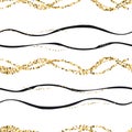 Gold glitter seamless vector pattern. Royalty Free Stock Photo