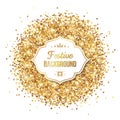 Gold Glitter Sequins with Frame Isolated