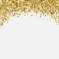 Gold glitter shimmery heading. Invitation card or