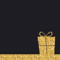 Gold Glitter Shiny Gift Box Background