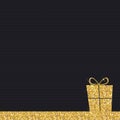 Gold Glitter Shiny Gift Box Background