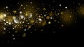 Gold glitter and snow falling with bokeh in the winter on black background for christmas and new year vector illustration Royalty Free Stock Photo