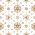 gold glitter Snowflake Pattern on white isolated background Christmas wallpaper or winter composition Seamless frost Abstract ice Royalty Free Stock Photo