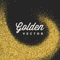 Gold Glitter Sparkles Bright Confetti Black Vector