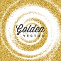 Gold Glitter Sparkles Bright Confetti Black Vector Background Royalty Free Stock Photo