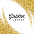 Gold Glitter Sparkles Bright Confetti Vector Background. Royalty Free Stock Photo