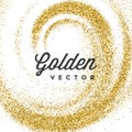 Gold Glitter Sparkles Bright Confetti Vector Background. Royalty Free Stock Photo