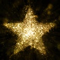 Gold glitter star of blinking stars Royalty Free Stock Photo