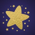 Gold glitter star decor little stars with gold stars for print design template Royalty Free Stock Photo