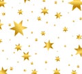 Gold glitter stars for decor or print with copy space. Royalty Free Stock Photo