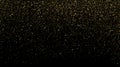 Gold glitter texture on black background. Golden sparkle confetti vector shine luxury gold glitter Royalty Free Stock Photo