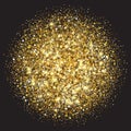 Gold glitter texture. Golden sparcle background. Amber particles. Luxory backdrop. Royalty Free Stock Photo