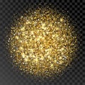 Gold glitter texture. Golden sparcle background. Amber particles. Luxory backdrop. Royalty Free Stock Photo