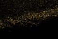 Gold Glitter Texture Isolated On Black. Amber Particles Color. Celebratory Background. Golden Explosion Of Confetti. Design Royalty Free Stock Photo