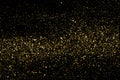 Gold Glitter Texture Isolated On Black. Amber Particles Color. Celebratory Background. Golden Explosion Of Confetti. Design Royalty Free Stock Photo