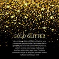 Gold Glitter Texture Isolated On Black. Celebratory Background. Golden Explosion Of Confetti. Design Element. Vector Royalty Free Stock Photo