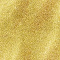 Seamless Gold Glitter Texture Isolated On Golden Background. Sparkle Sequin Tinsel Yellow Bling.