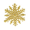 Gold glitter texture snowflake isolated on white background Royalty Free Stock Photo