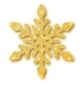 Gold glitter texture snowflake isolated on white background. Vector illustration Royalty Free Stock Photo