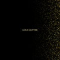 Gold glitter texture.Gold sparkles on dark background. Gold glitter texture. Creative invitation for new year, wedding Royalty Free Stock Photo