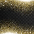 Gold glitter transparent background