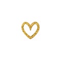 Gold glitter vector heart. Golden sparcle St. Valentines day card. Luxouy design element. Amber particles on transparent Royalty Free Stock Photo