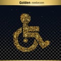 Gold glitter vector icon