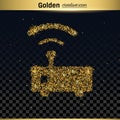 Gold glitter vector icon Royalty Free Stock Photo