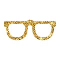 Gold glitter vector sunglasses.