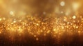 Gold glitter vintage lights background. Elegant abstract background with bokeh defocused lights and stars Generative AI Royalty Free Stock Photo