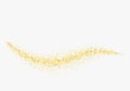 Gold glitter wave abstract background, golden sparkles on white background