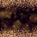 Gold glittering bokeh abstract