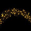 Gold glittering bokeh stars dust tail Royalty Free Stock Photo