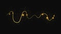 Gold glittering confetti wave and stardust Royalty Free Stock Photo