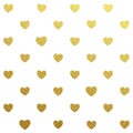 Gold glittering seamless pattern of hearts