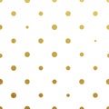 Gold glittering small polka dot seamless pattern