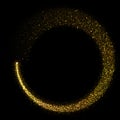 Gold glittering star dust circle