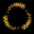 Gold glittering star dust circle Royalty Free Stock Photo