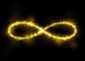 Gold glittering star dust infinity loop Royalty Free Stock Photo