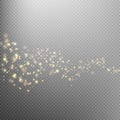 Gold glittering star dust trail. EPS 10