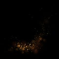 Gold glittering star light and bokeh.Magic dust abstract background element for your product.