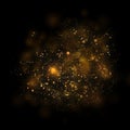 Gold glittering star light and bokeh.Magic dust abstract background element for your product.