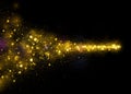 Gold glittering stars dust trail