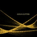 Gold glittering stars dust trail sparkling particles on black background. Space comet tail. Vector illustration eps10 Royalty Free Stock Photo