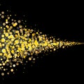 Gold glittering stars tail dust Royalty Free Stock Photo