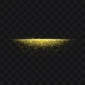 Gold glittering trail sparkling stardust abstract particles on b Royalty Free Stock Photo