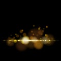 Gold glittering trail sparkling stardust abstract particles on b Royalty Free Stock Photo