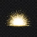 Gold glittering trail sparkling stardust abstract particles on b