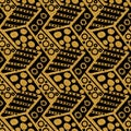 Gold glittery hand doodled seamless pattern tile for luxury surface designs