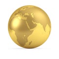 Gold globe side view Royalty Free Stock Photo